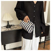 Woven Crochet Hobo Handbag with Colorblock Design