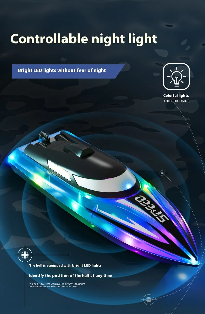 High-Speed Remote Control Speedboat with Double Propellers