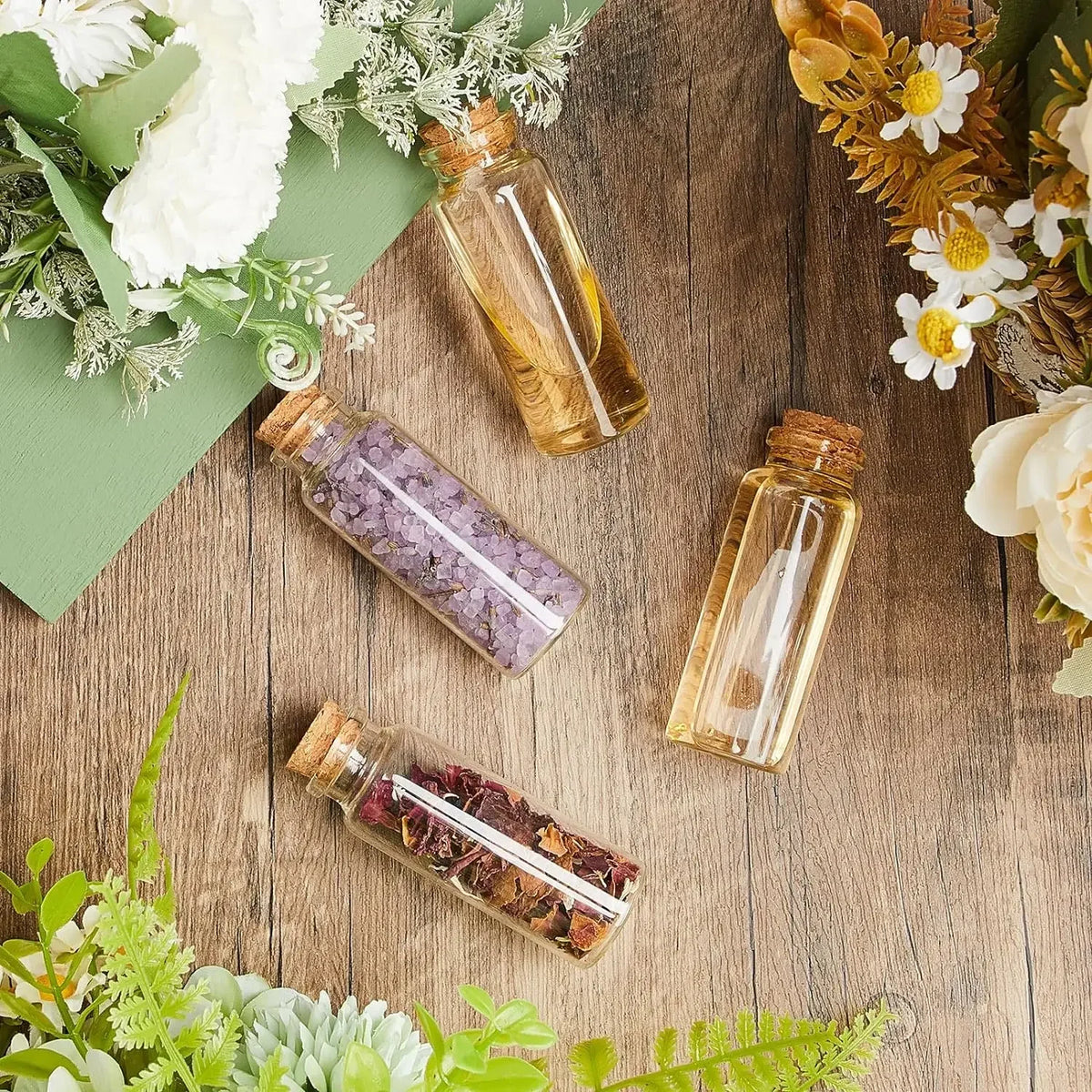 Mini Glass Bottles with Cork Stoppers for DIY Crafts and Gifting
