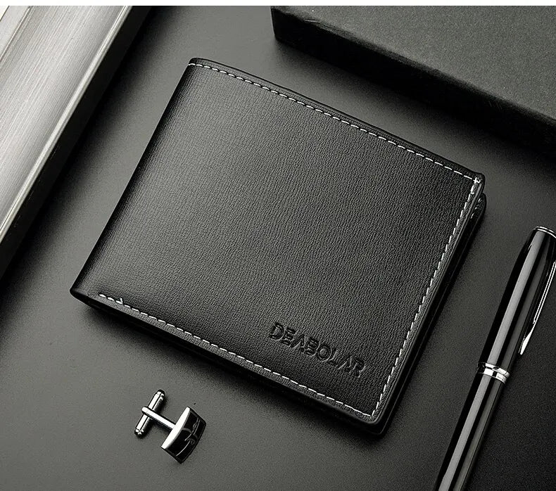 Slim PU Leather Folding Wallet with Card Holder