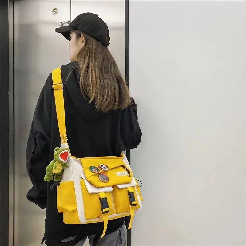 Harajuku Nylon Crossbody Bag with Adjustable Strap