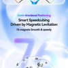 A blue smart speedcubing cube featuring 76 magnets and omni-directional positioning driven by magnetic levitation.