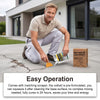 A man applies self-leveling concrete crack sealant to a driveway, demonstrating easy operation and curing.