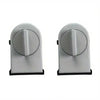 A white no-drill sliding door lock with an anti-fall limiter mechanism.