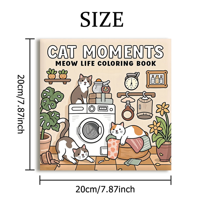 Cat Moments Adult Coloring Book