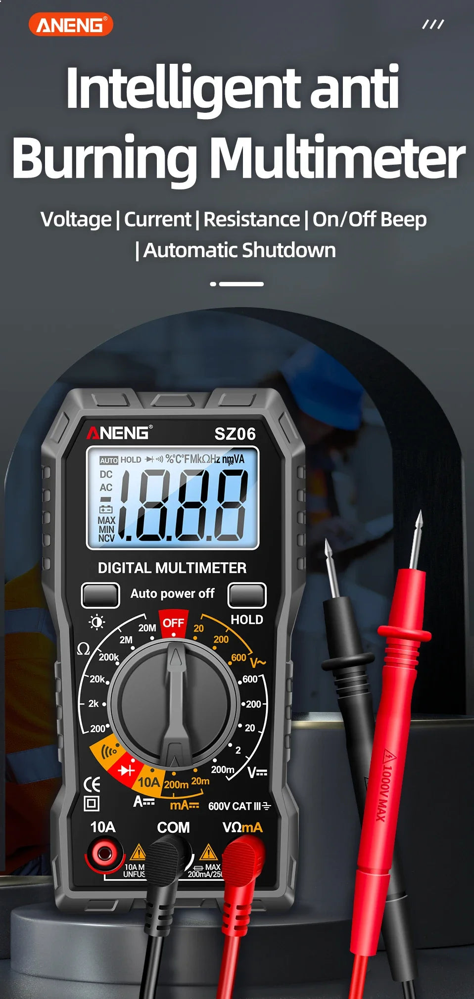 Compact Digital Multimeter with 2000-Count Accuracy for Home and Electrical Work