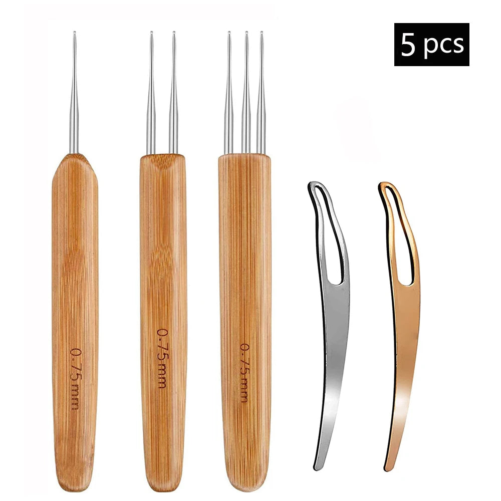 Dreadlock Crochet Hook Tool Kit with Comfort-Grip Handles
