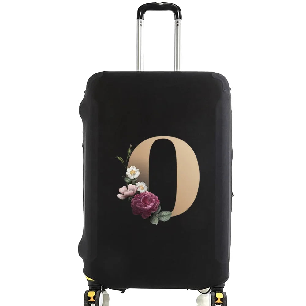 Elastic Luggage Cover with Gold Letter Design