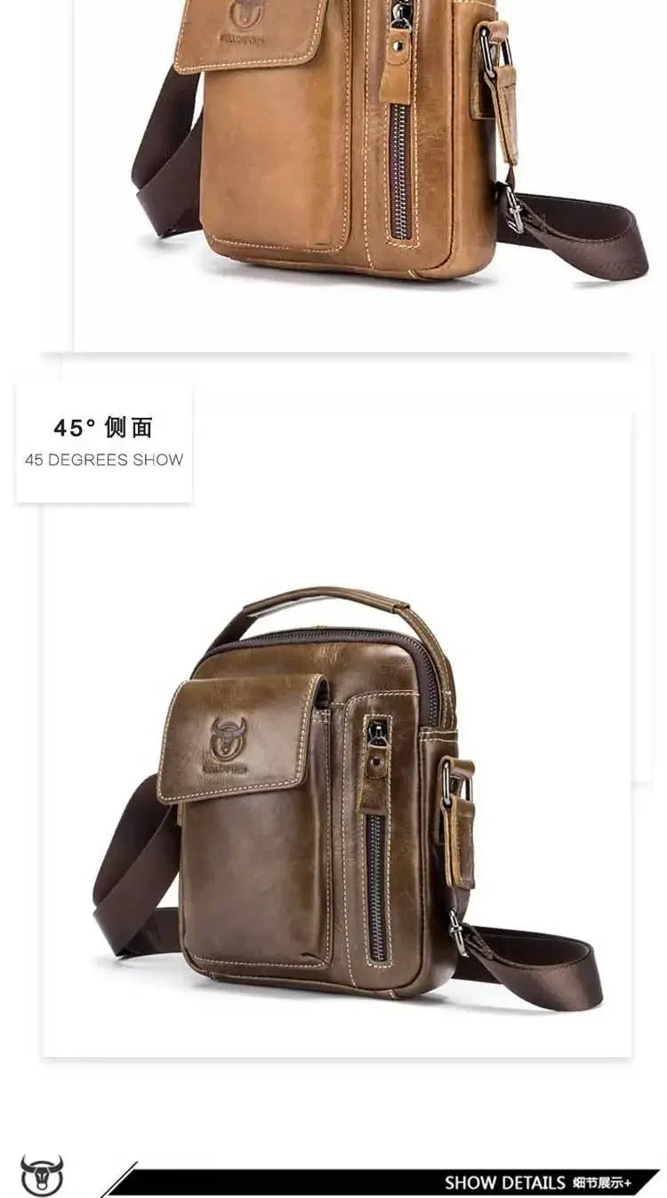 Genuine Leather Crossbody Bag for Men