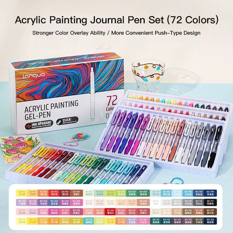 Vibrant Acrylic Gel Pens Set for Art & Writing
