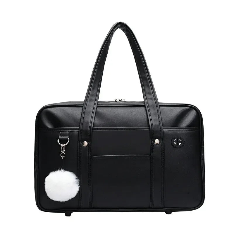 Japanese Preppy PU Leather Shoulder Bag