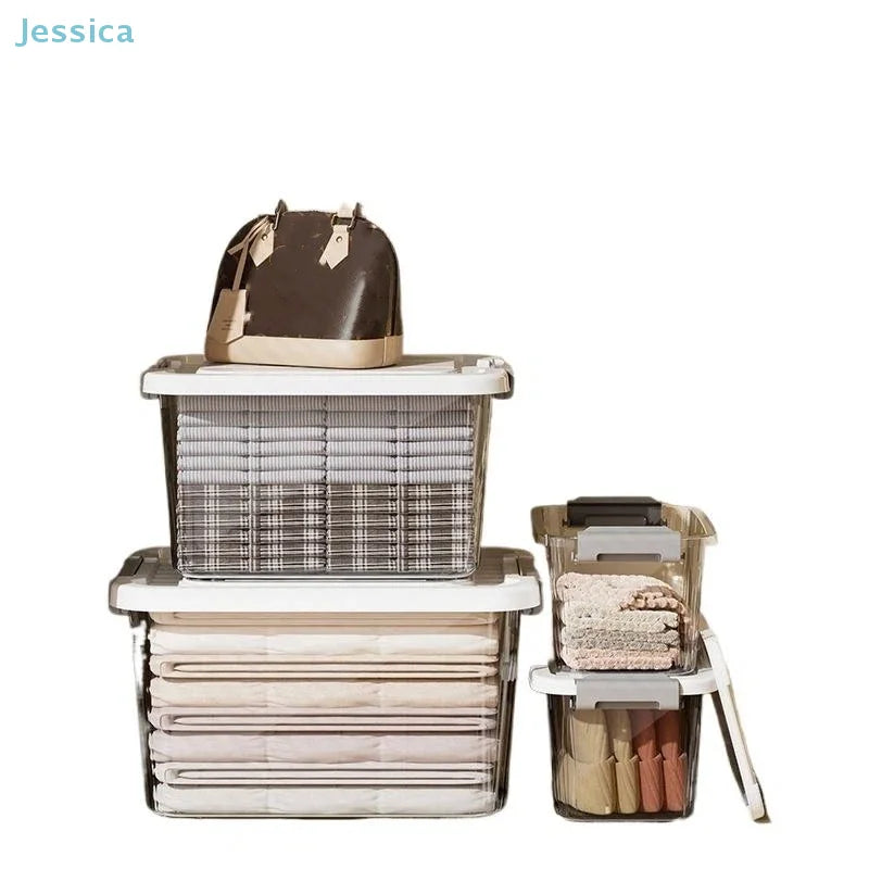 Clear Stackable Storage Bins with Secure Lids