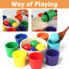 Rainbow Ball in Cups Color Sorting Toy for Toddlers