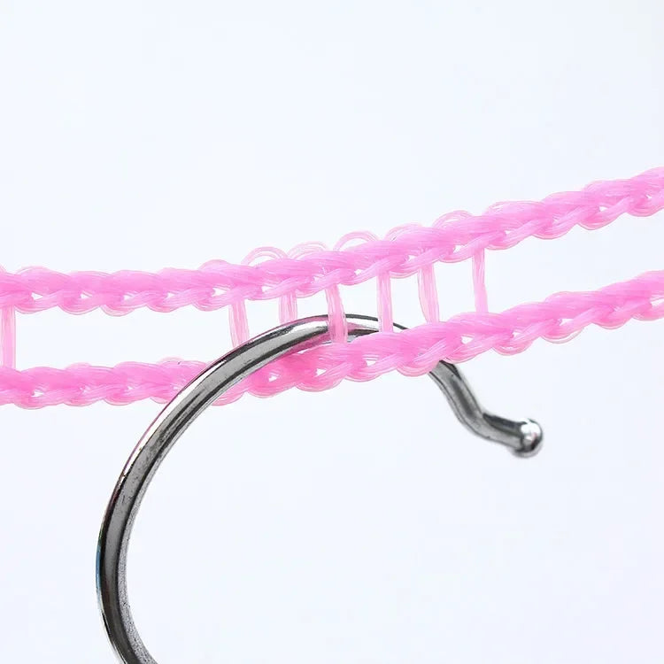 Línea de ropa duradera de nailon rosa con clip metálico para secado al aire libre