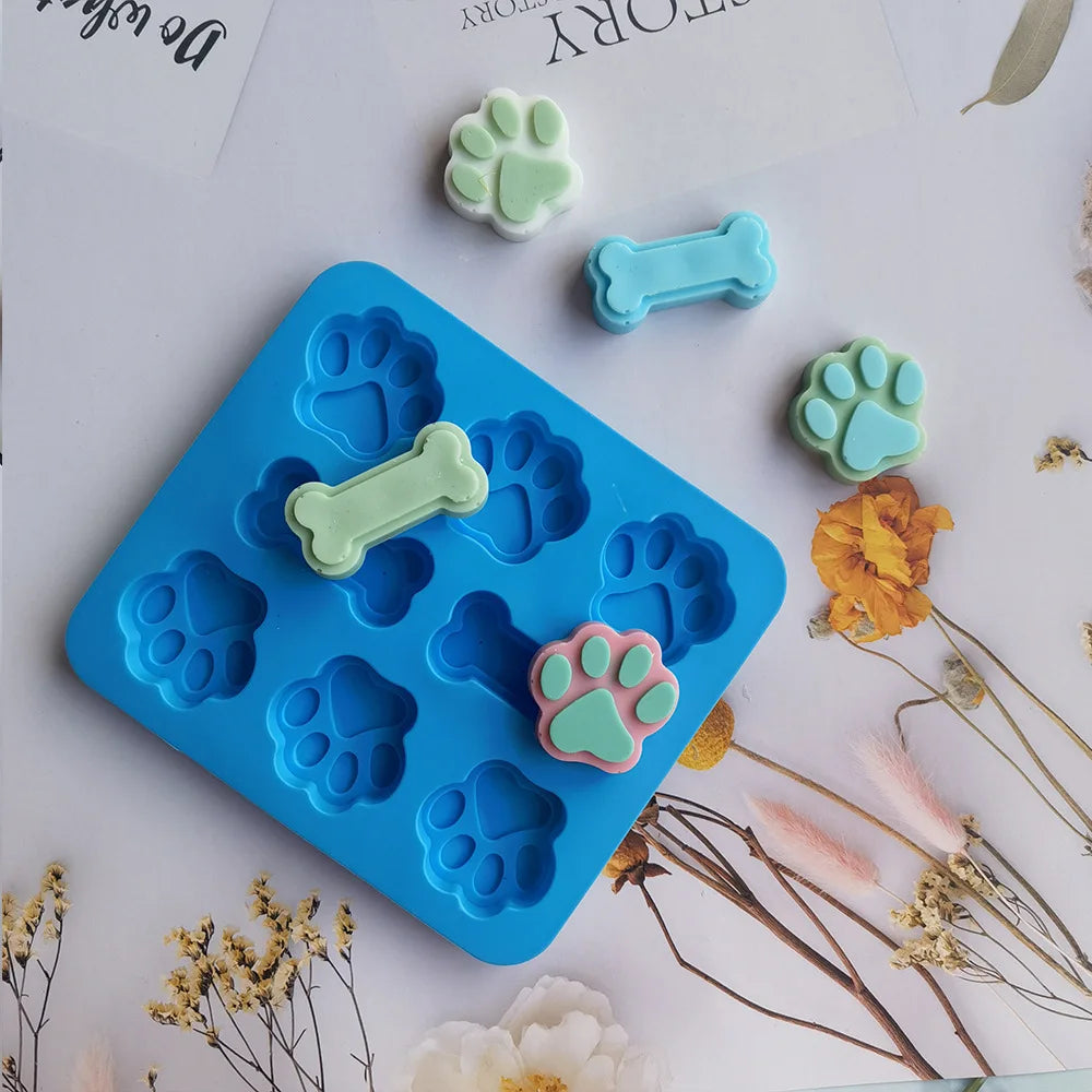 Pet Paw Print Silicone Mold Set for Baking and Treats