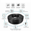 A coil of black tinned copper wire with various features like windproof, waterproof, and sunproof protection.