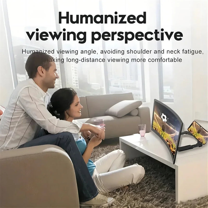 12-Inch Curved Phone Screen Magnifier for Hands-Free Viewing