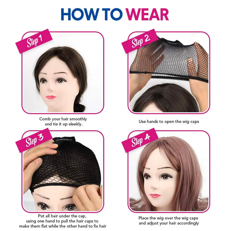 Stretchy Nylon Wig Caps - 6 Pack