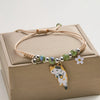 Enamel Cat & Flower Charm Bracelet