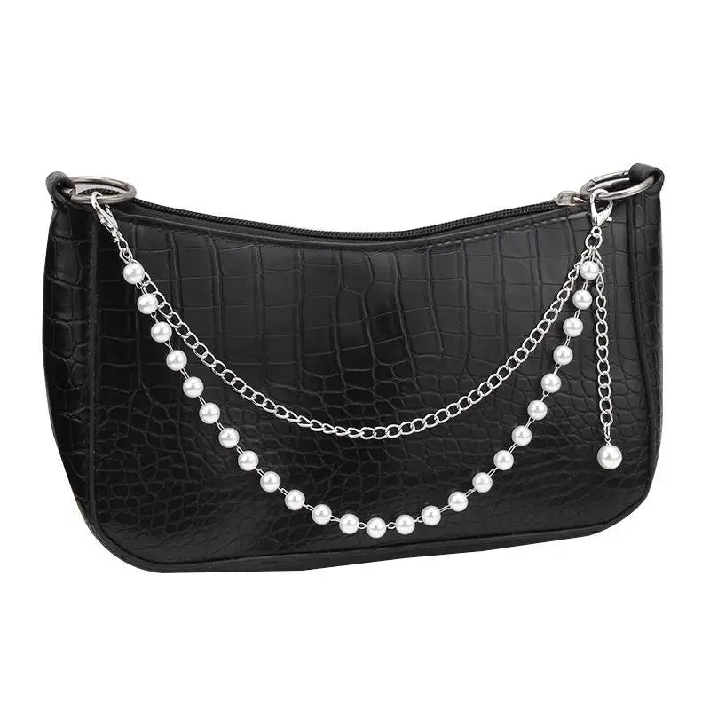 Multi-Layer Metal Pearl Bag Chain