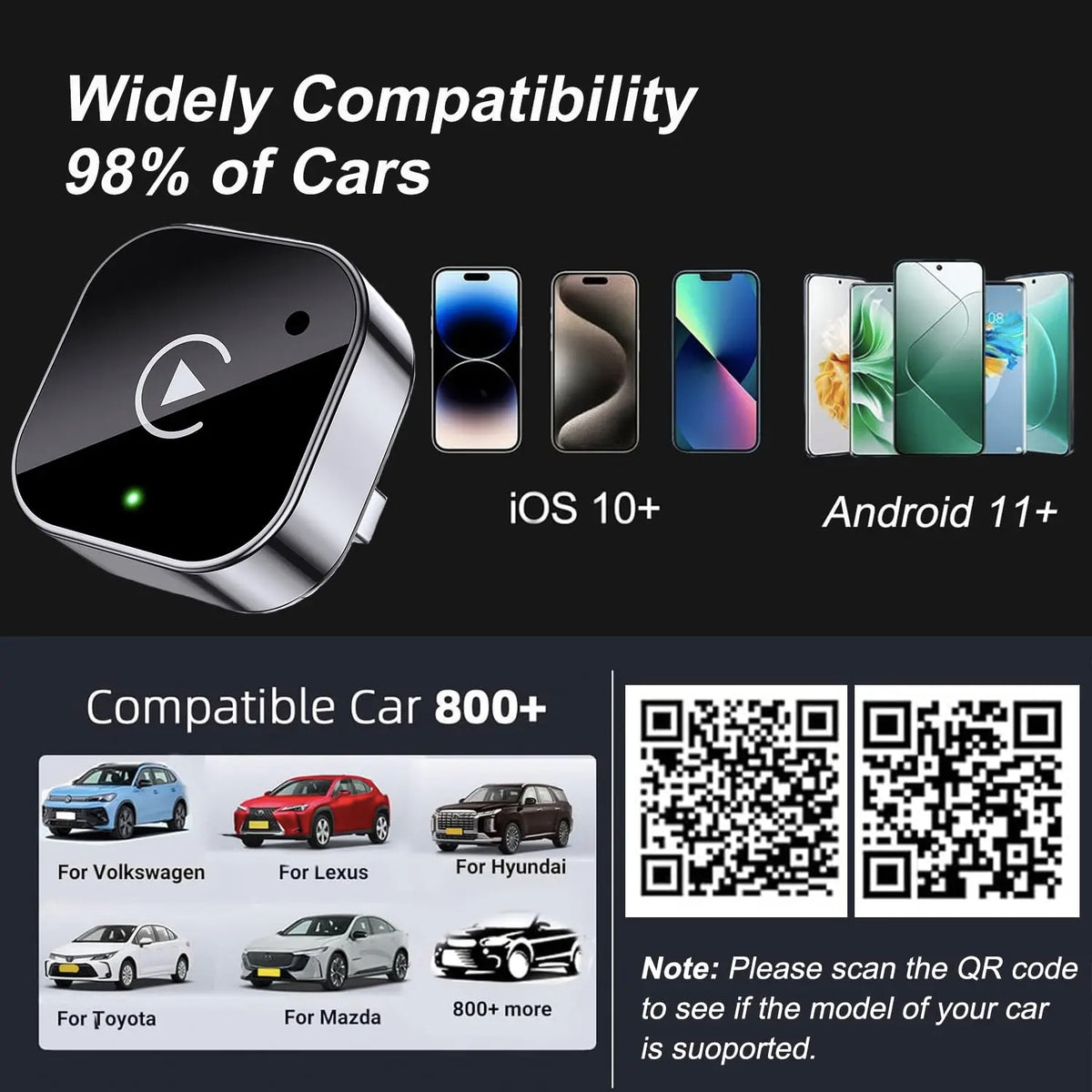 Wireless CarPlay & Android Auto Adapter