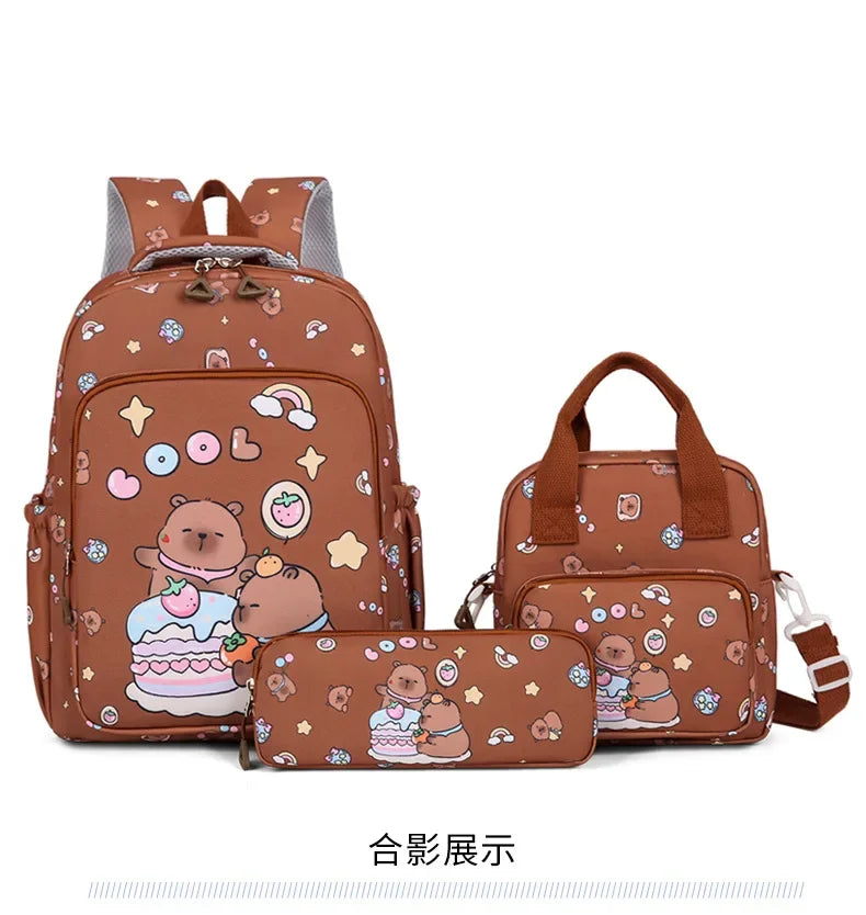Capybara Cartoon Backpack Set for Kids