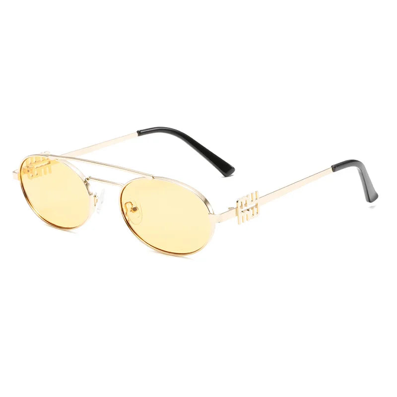 Ovale Sonnenbrille mit Doppelbügel und UV400-Schutz