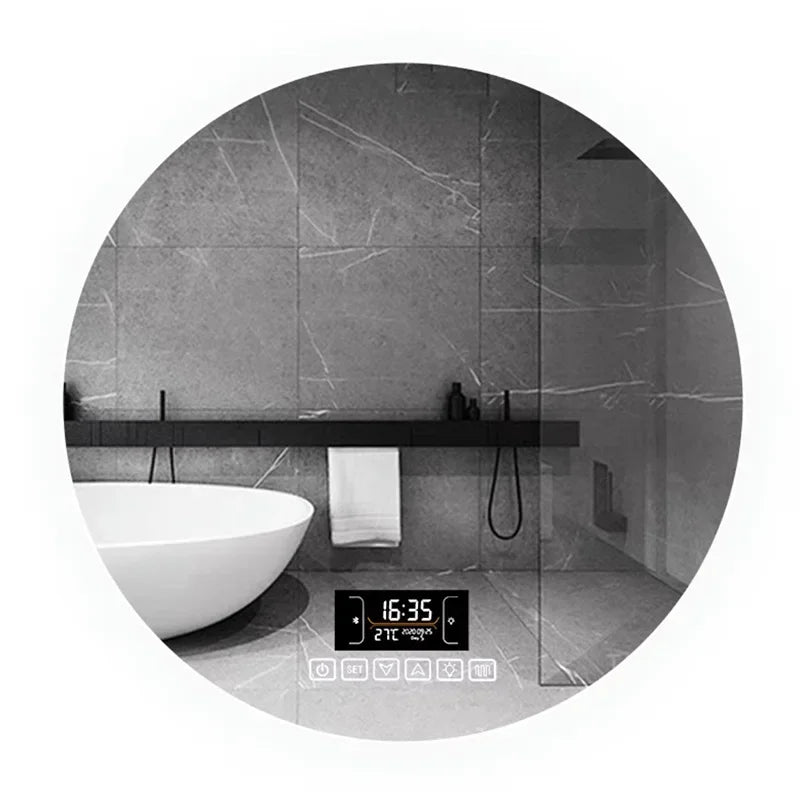 Miroir de Salle de Bains Rond à LED avec Contrôle Tactile Anti-Buée