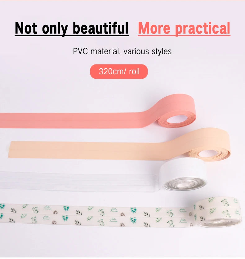 Self-Adhesive Waterproof Sealing Tape for Bathroom & Kitchen Edges