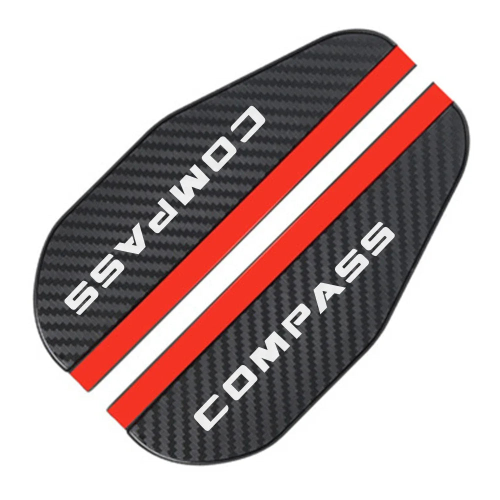 Black and red patterned rain guard visor for Jeep Compass side mirrors