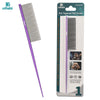 Dual-Metal Pet Grooming Comb with Tapered Tail