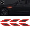 A set of six reflective carbon fiber car styling strips for vehicle customization.