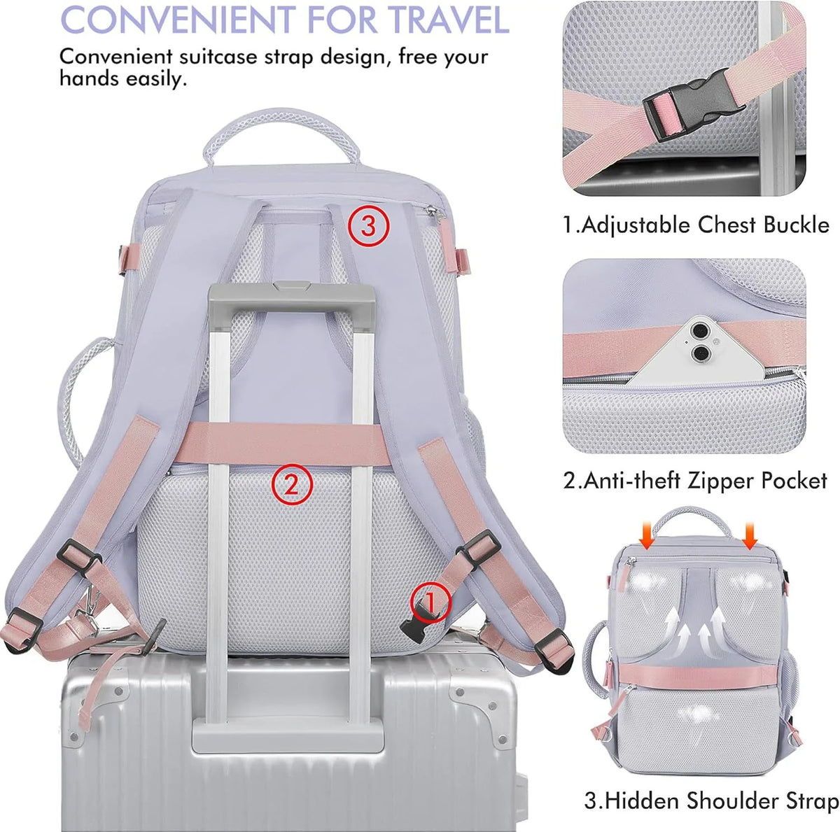 Large-Capacity Travel Laptop Backpack for Men and Women