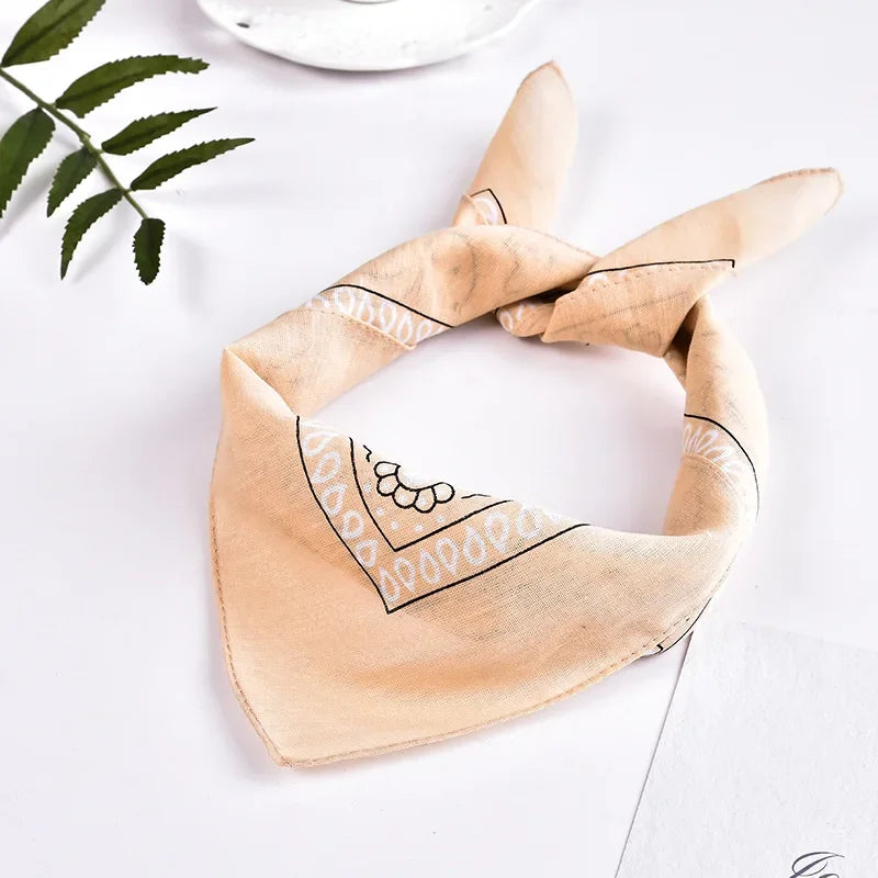 Paisley Bandana Square Scarf – 55cm Cotton Blend for Men and Women