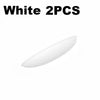 Two white universal car rear camera rain covers or protective shields.