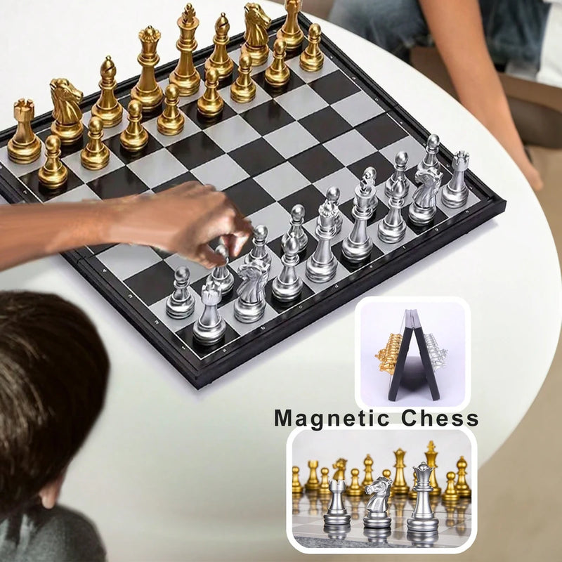 Luxury Magnetic Chess Set with Folding Board