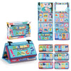 A set of colorful fold and hangable cognition mirrors for babies featuring various shapes and animals.