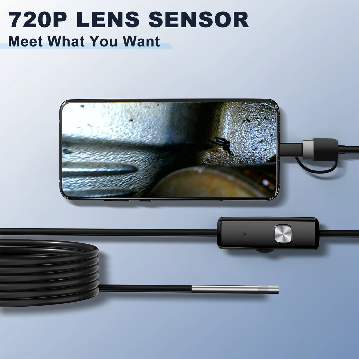 HD 720P Android Endoscope Camera with IP67 Waterproof Lens