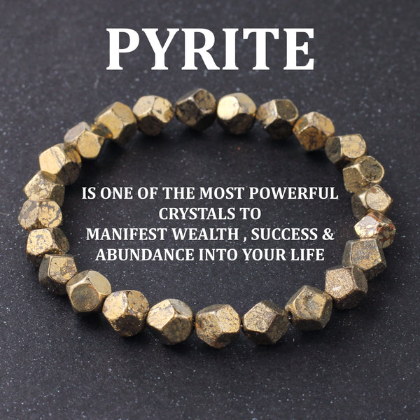 Natürlicher Pyrit & Chalkopyrit Steinarmband