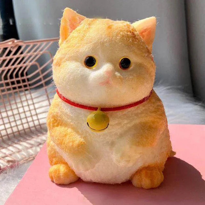Squishy Flocking Cat Fidget Toy – Extra Large Stress Relief for Kids & Adults