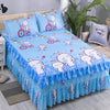 Elegant Elastic Fitted Bed Sheet Set with Lace Skirt and Pillowcases