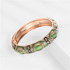 Enamel Bangle Bracelet with Rose Gold Plating