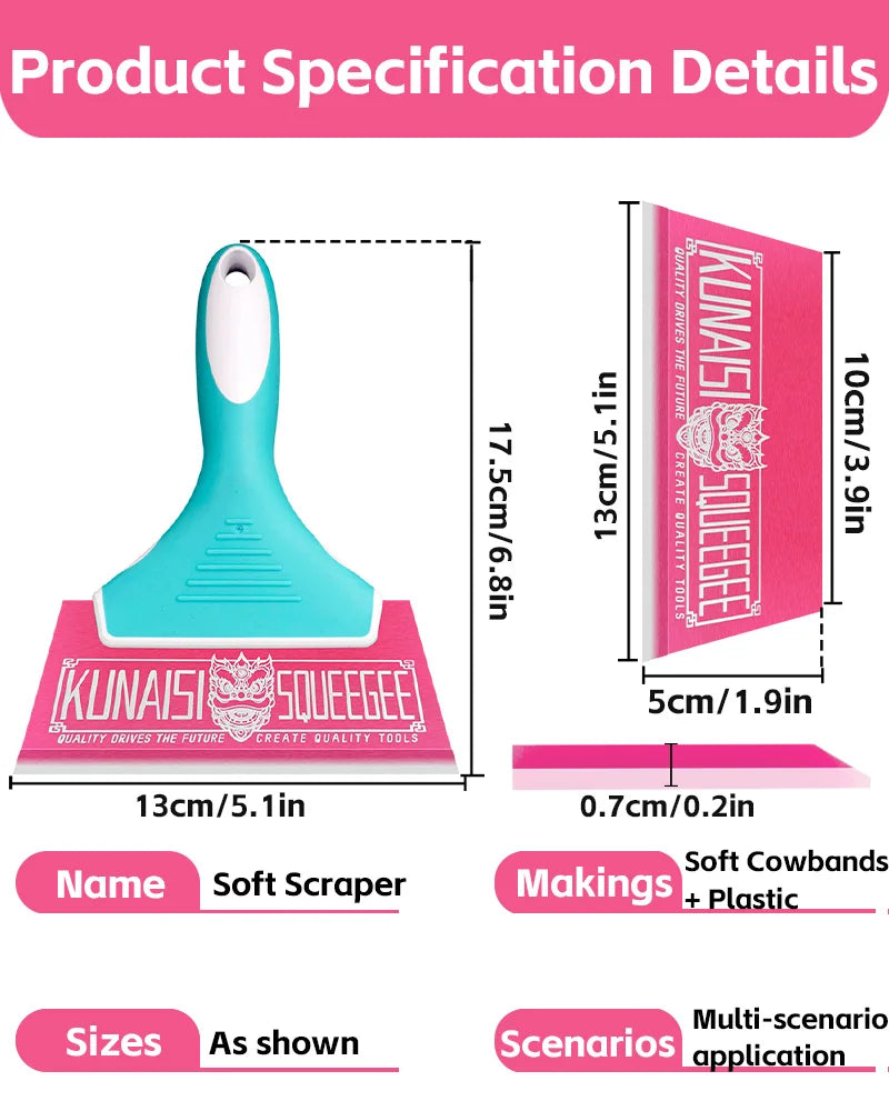 Multi-Purpose Rubber Squeegee for Window Tint, Vinyl & Glass Cleaning