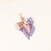 Chic Silk Bow Keychain with Ribbon Charm