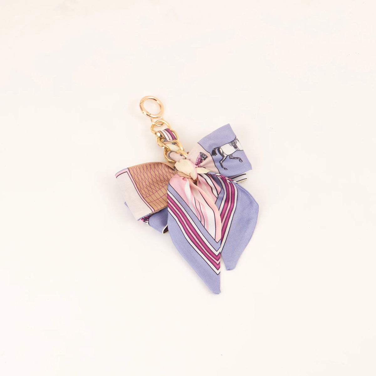 Chic Silk Bow Keychain with Ribbon Charm