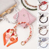 Decorative Silk Scarf Bag Chain with Detachable Bow