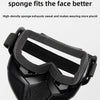 Black anti-fog motorcycle goggles with a thickened sponge fitting for the face