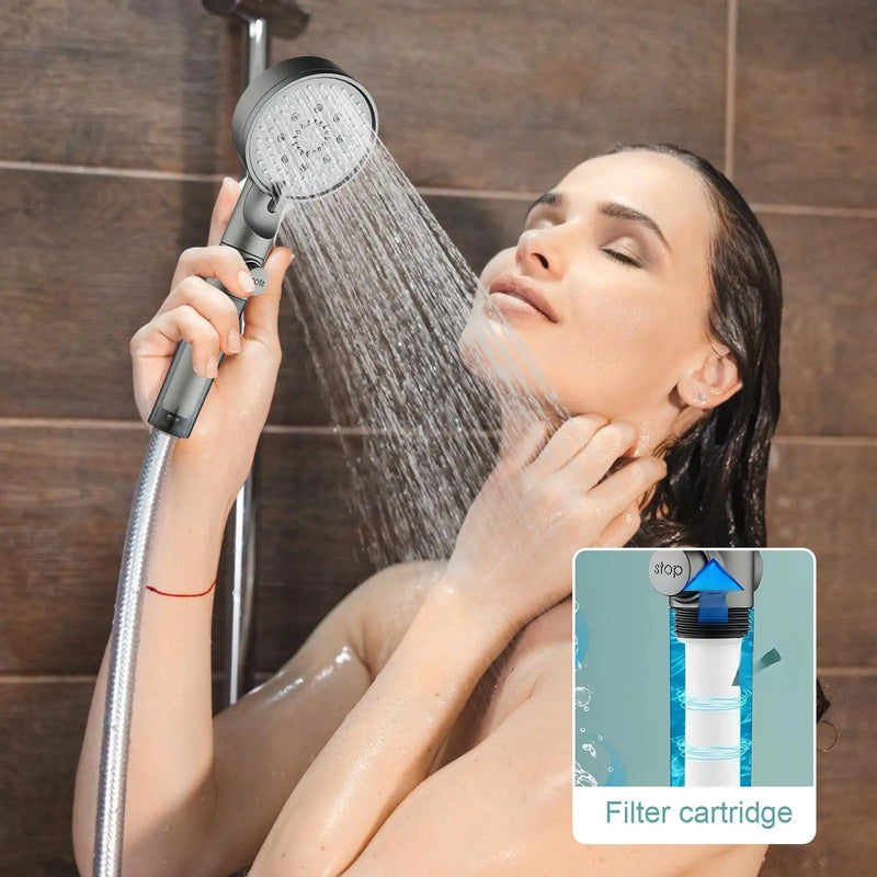 5-Mode Filtered Shower Head with Handheld Sprayer