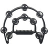 Black double-layer half moon tambourine with hand bells