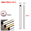 Black 50cm 3 in 1 rechargeable LED motion sensor light with Type-C charging port
